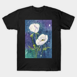 White Poppies in an Evening Garden T-Shirt